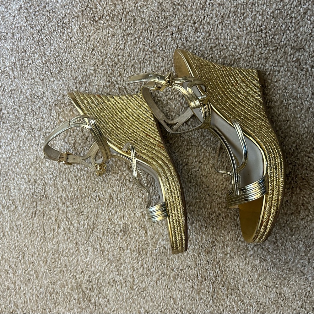 MICHAEL Michael Kors Gold Wedge Sandals